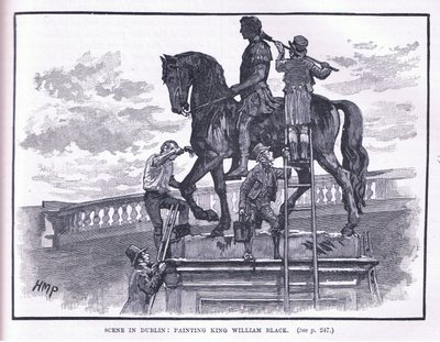 Escena en Dublín: Pintando de negro al Rey Guillermo de Henry Marriott Paget